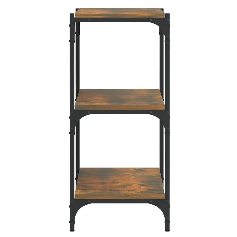 Bibliothèque Chêne fumé 100x33x70,5 cm Bois d'ingénierie acier - 6