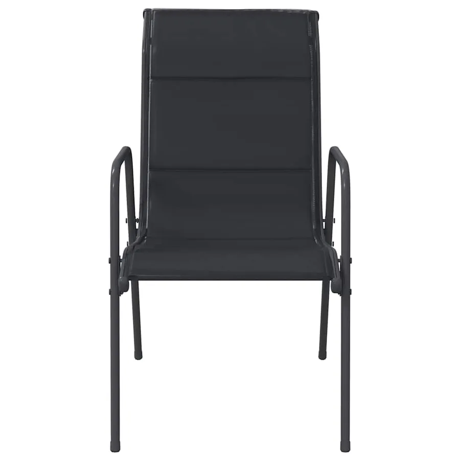 Chaises de jardin 4 pcs Acier et textilène Noir - 4
