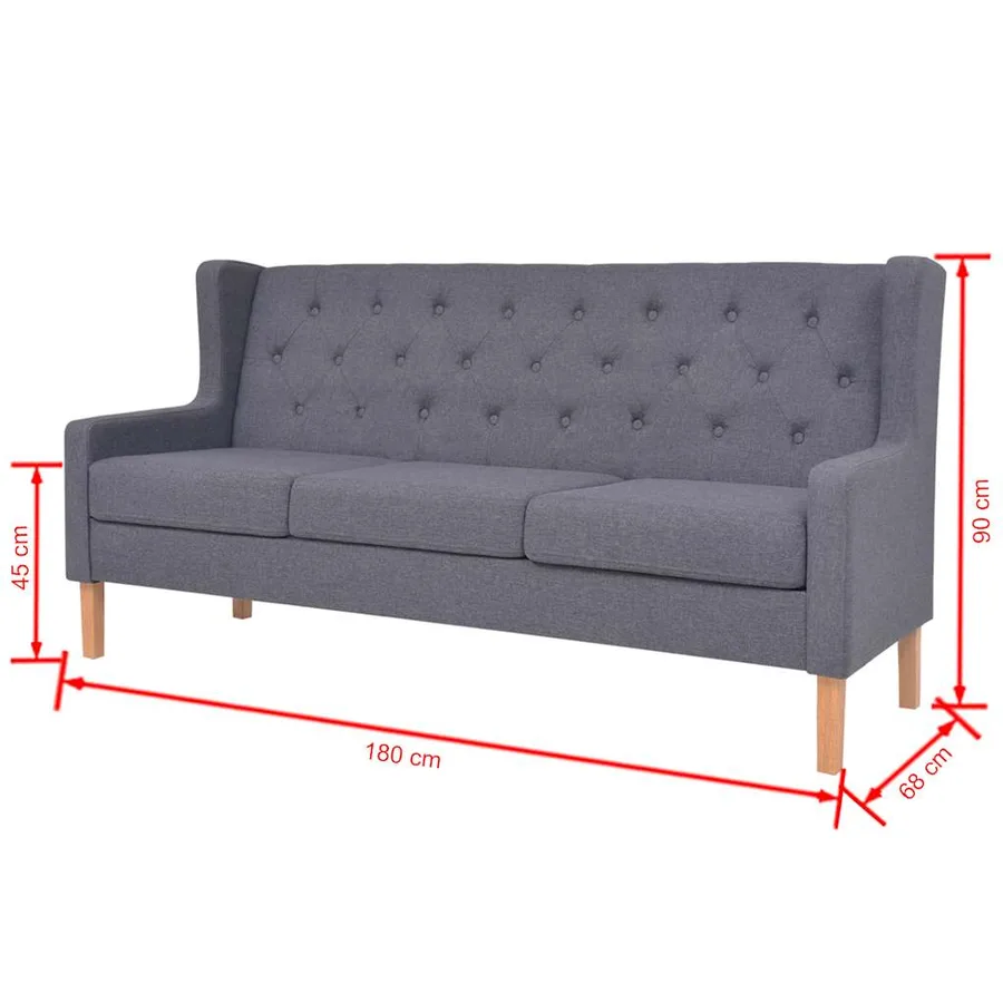 Ensemble de canapés 2 pcs tissu gris - 11