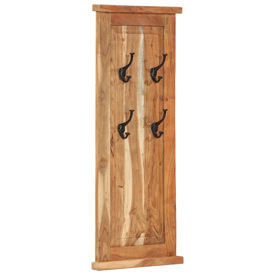 Porte-manteaux 2 pcs Bois massif d'acacia 38x100 cm - 10