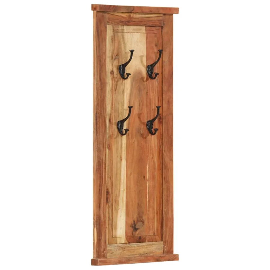 Porte-manteaux 2 pcs Bois massif d'acacia 38x100 cm - 12