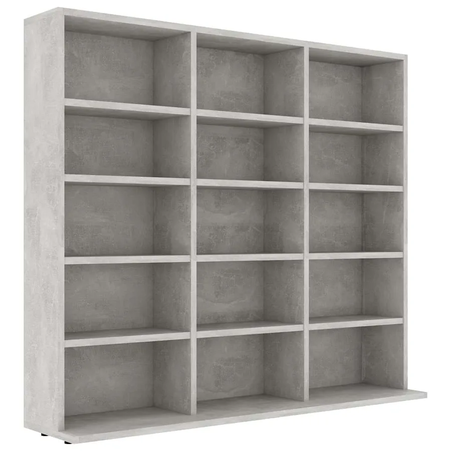 Armoire à CD Gris béton 100x23x89,5 cm Bois d’ingénierie - 2