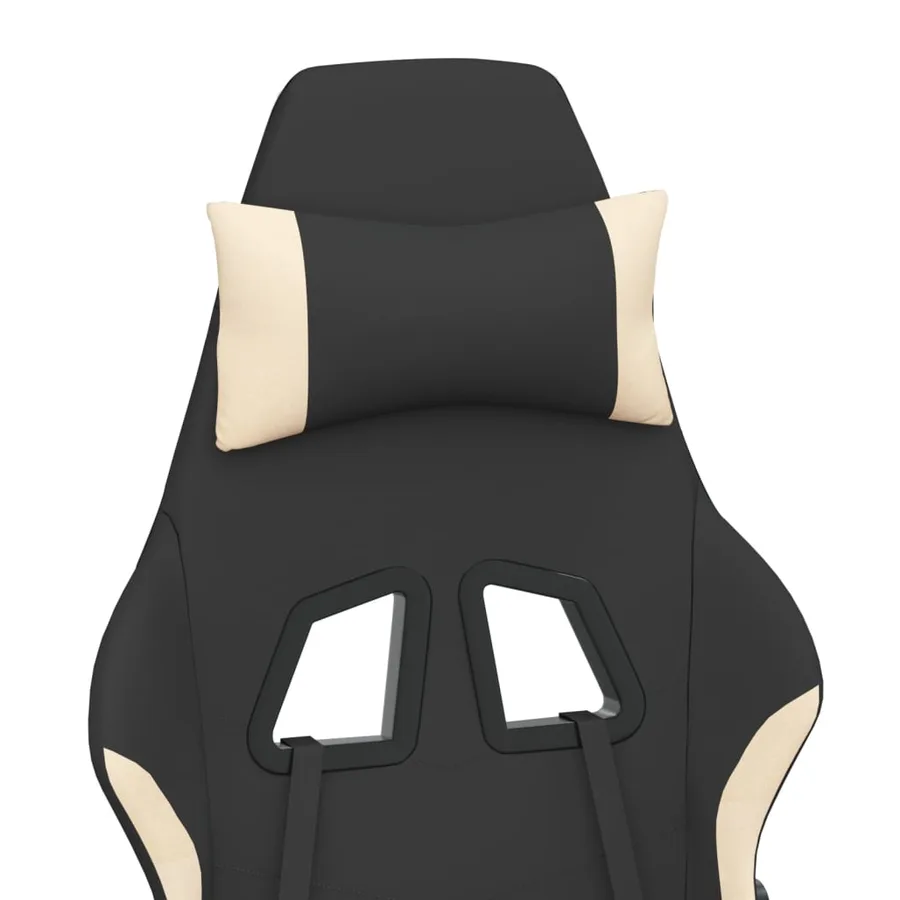 Chaise de jeu avec repose-pied Noir et crème Tissu - 10