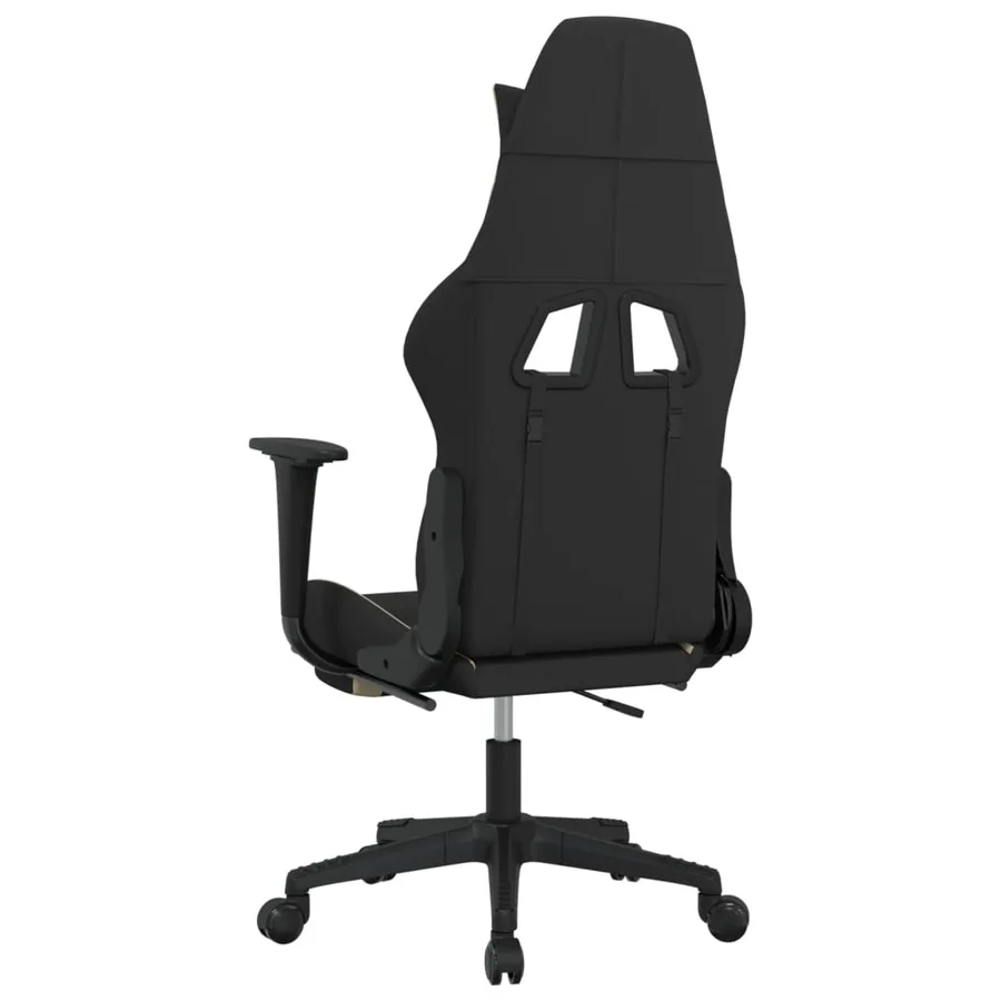 Chaise de jeu avec repose-pied Noir et crème Tissu - 5