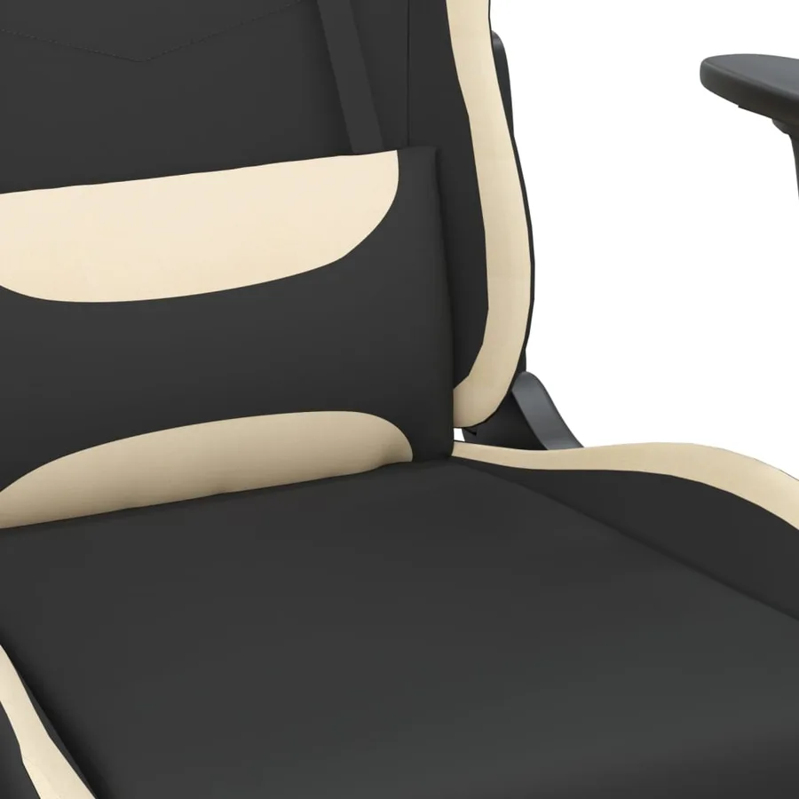 Chaise de jeu avec repose-pied Noir et crème Tissu - 9