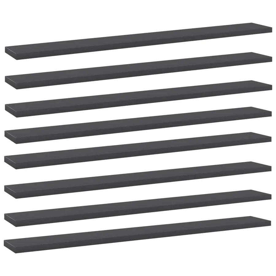 Panneaux de bibliothèque 8 pcs Gris 80x10x1,5 cm Aggloméré