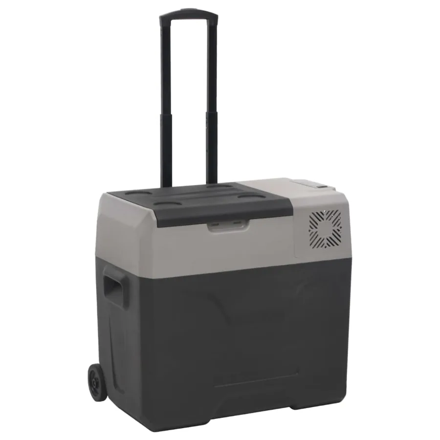 Glacière avec roue et adaptateur noir et gris 50L polypropylène - 4