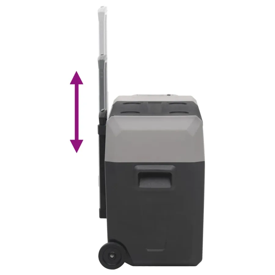 Glacière avec roue et adaptateur noir et gris 50L polypropylène - 8