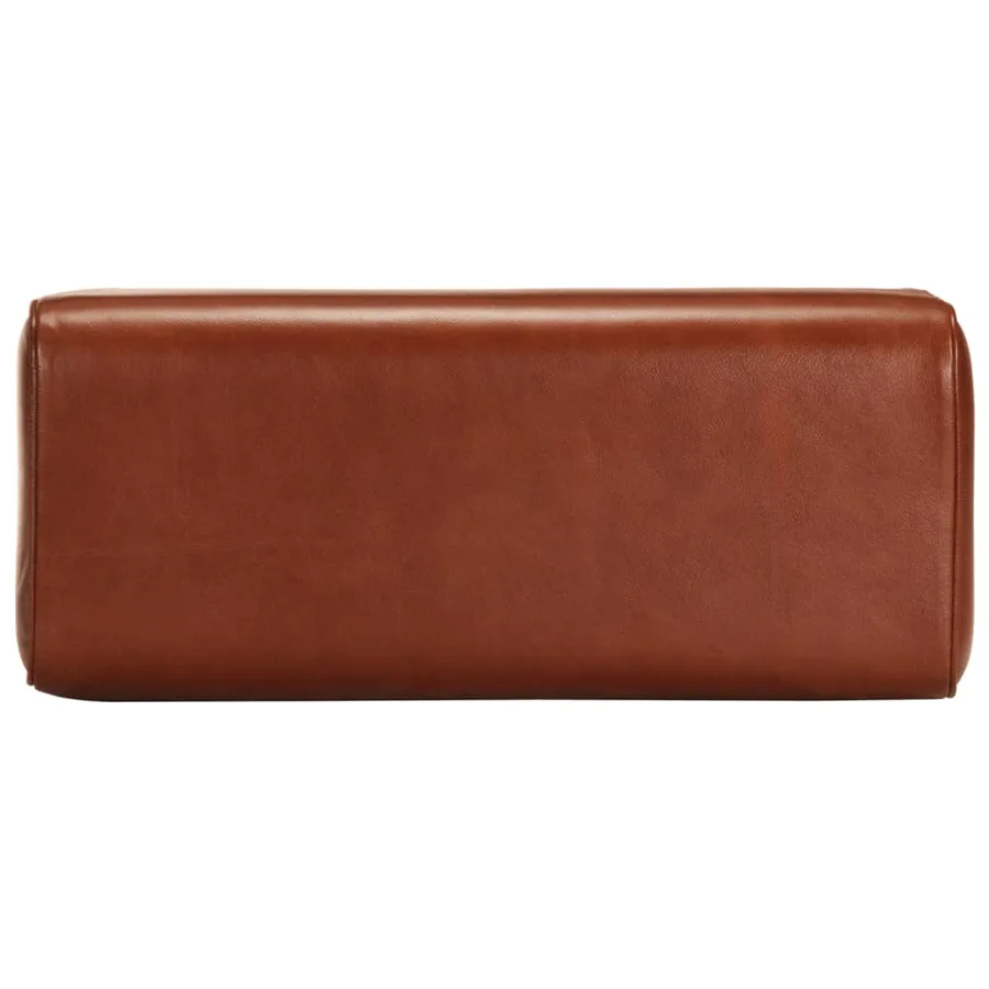 Banc saut de cheval 58 cm marron cuir véritable et manguier - 5