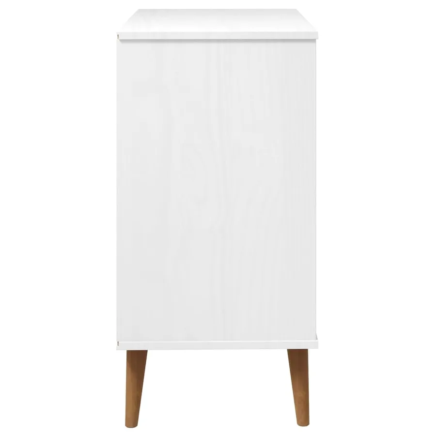 Commode MOLDE Blanc 80x40x80 cm Bois de pin massif - 6