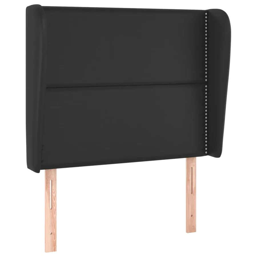 Tête de lit avec oreilles Noir 93x23x118/128 cm Similicuir - 2