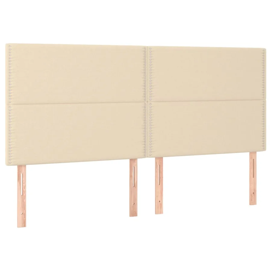 Tête de lit à LED Crème 180x5x118/128 cm Tissu - 4