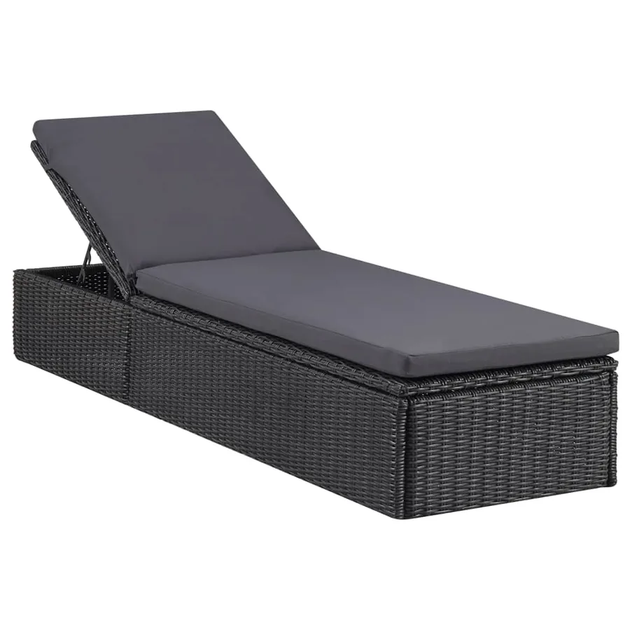 Chaise longue Résine tressée Marron et blanc crème - 11