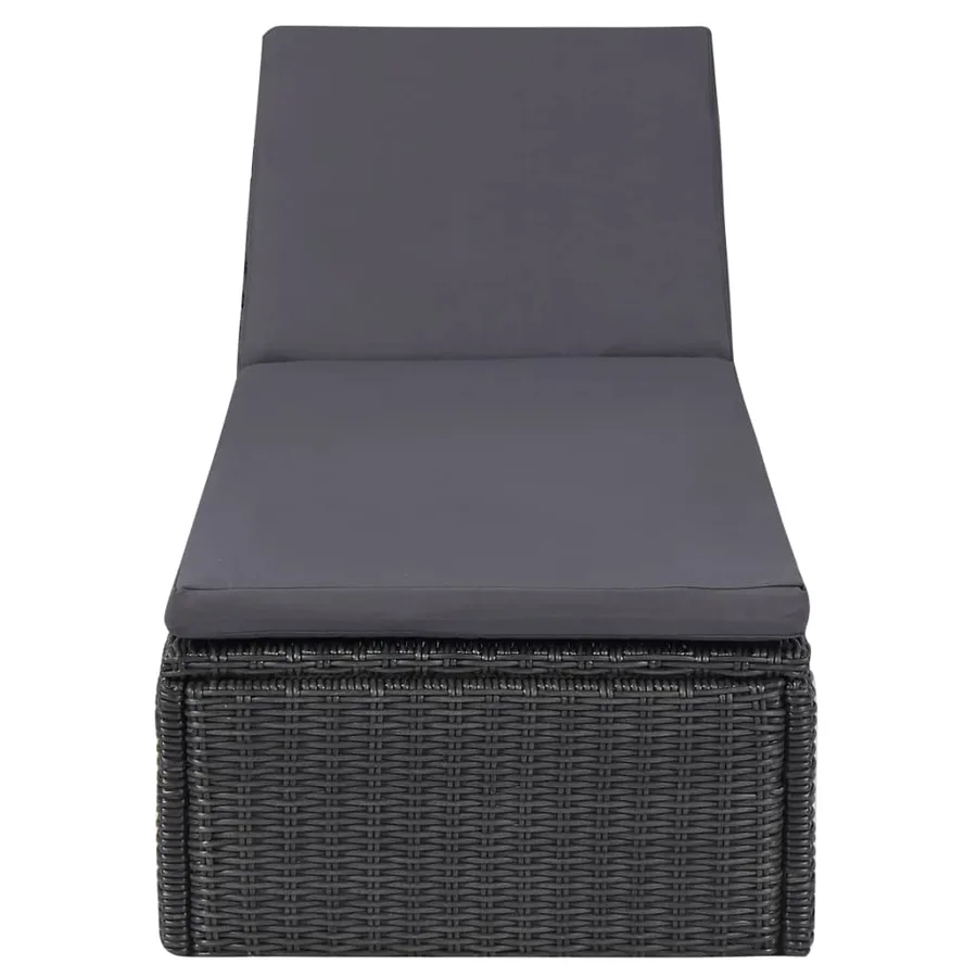 Chaise longue Résine tressée Marron et blanc crème - 12