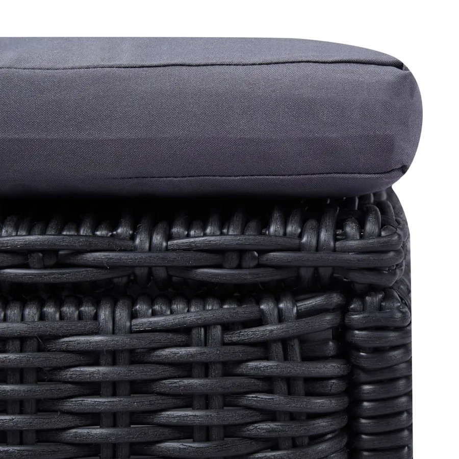 Chaise longue Résine tressée Marron et blanc crème - 15