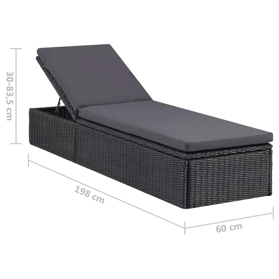 Chaise longue Résine tressée Marron et blanc crème - 16