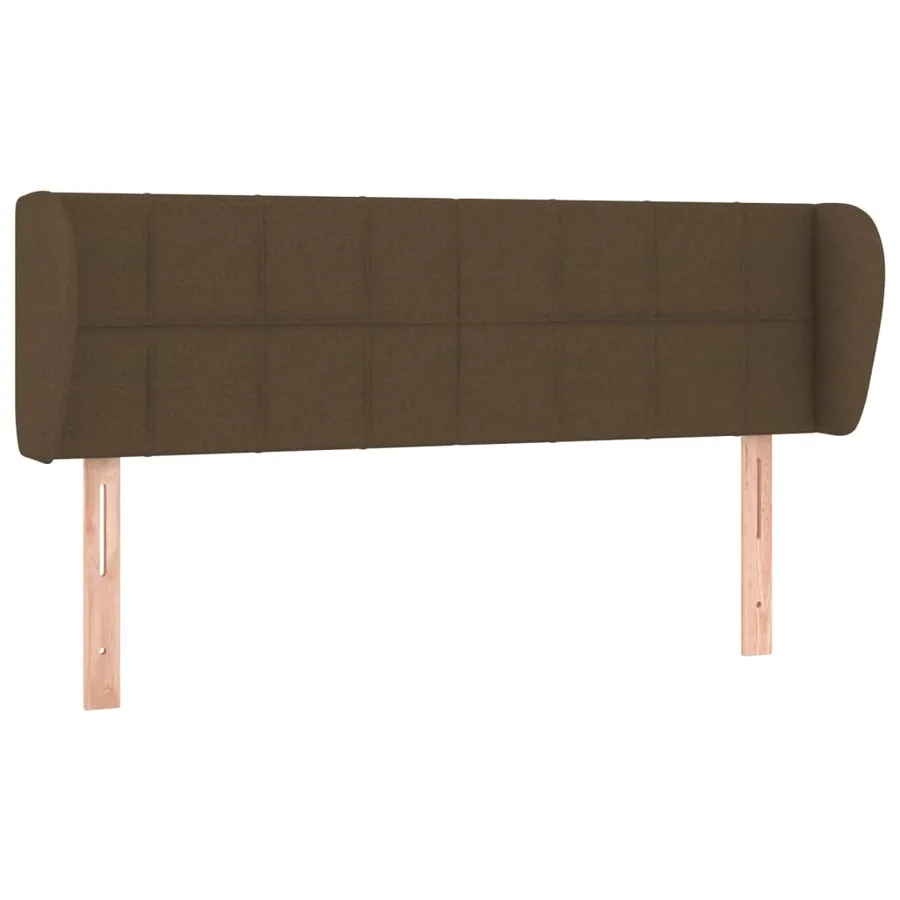 Tête de lit avec oreilles Marron foncé 147x23x78/88 cm Tissu - 2