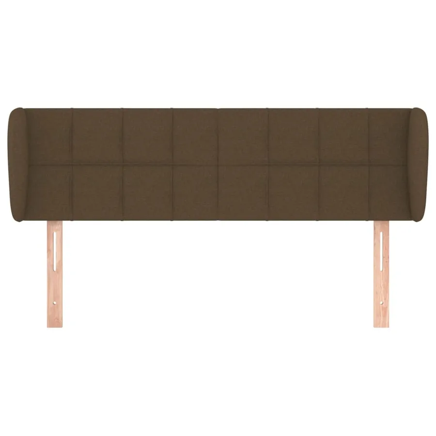 Tête de lit avec oreilles Marron foncé 147x23x78/88 cm Tissu - 3