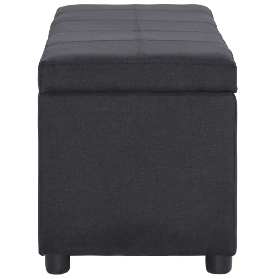 Banc avec compartiment de rangement 116 cm Noir Polyester - 3
