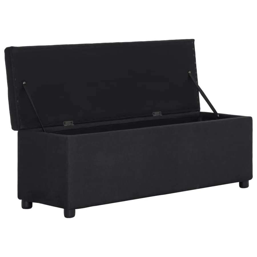 Banc avec compartiment de rangement 116 cm Noir Polyester - 5