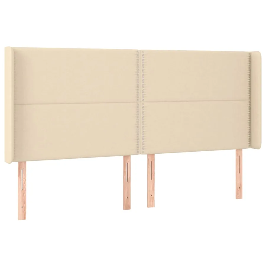 Sommier à lattes de lit matelas et LED Crème 180x200 cm Tissu - 7