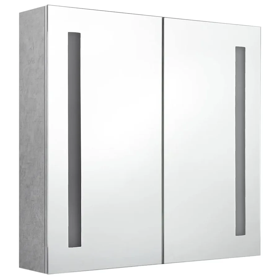 Armoire de salle de bain à miroir LED Gris béton 62x14x60 cm - 3