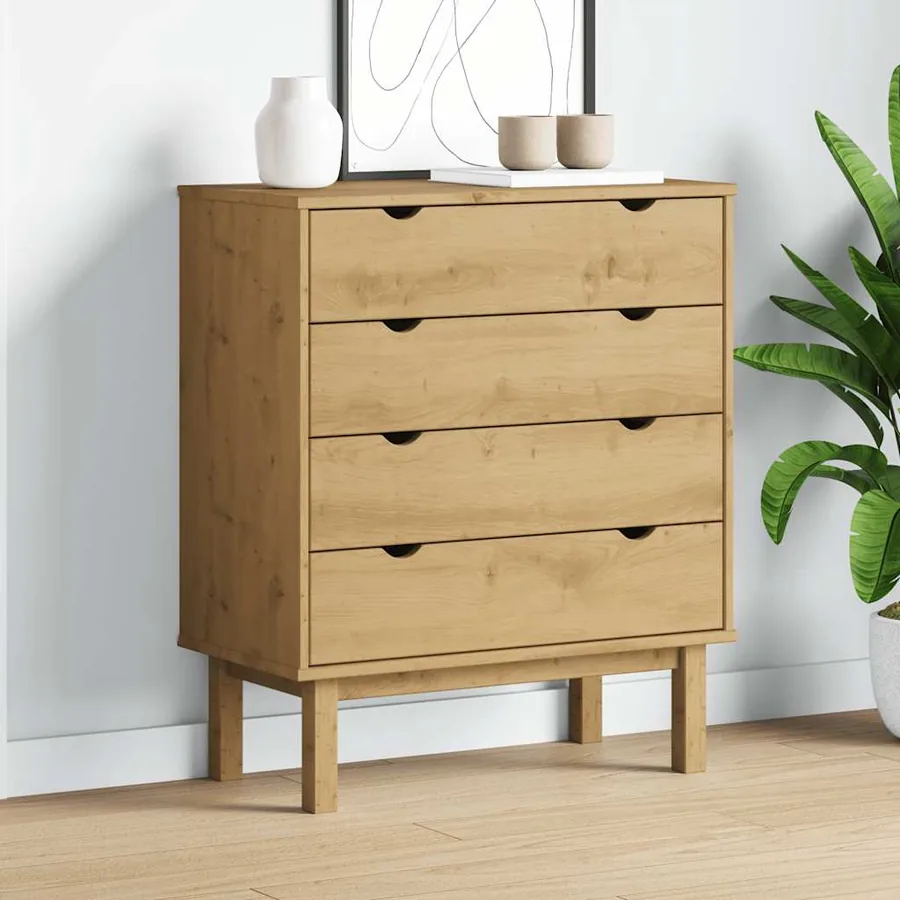 Commode OTTA 76,5x39,5x90 cm Bois de pin massif