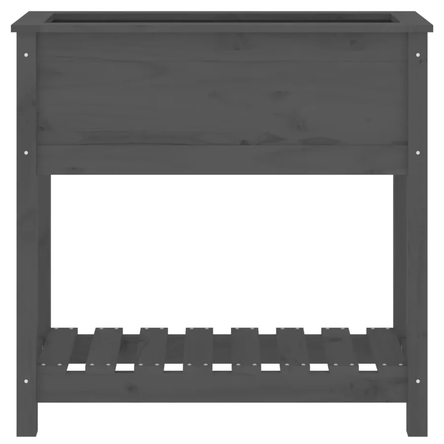Jardinière avec étagère Gris 82,5x34,5x81 cm Bois massif de pin - 5