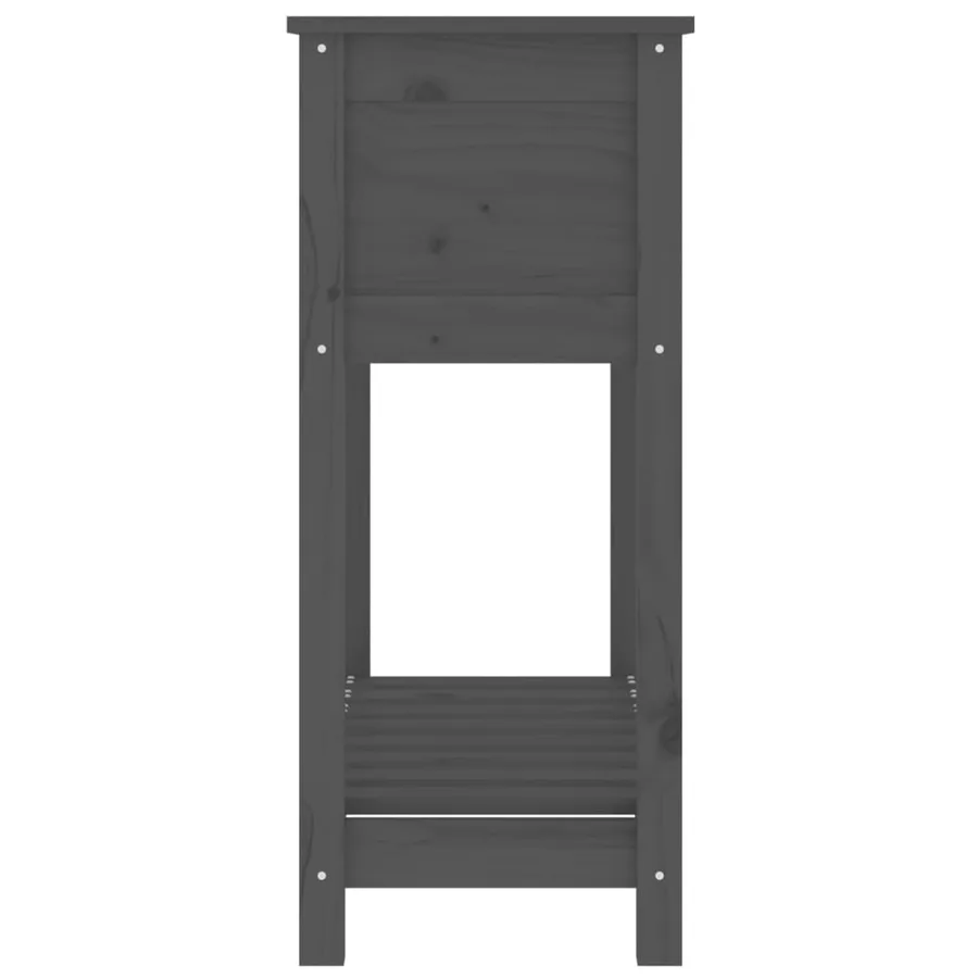 Jardinière avec étagère Gris 82,5x34,5x81 cm Bois massif de pin - 6