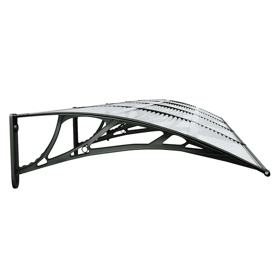 Auvent de porte Noir et transparent 400x75 cm Polycarbonate - 5