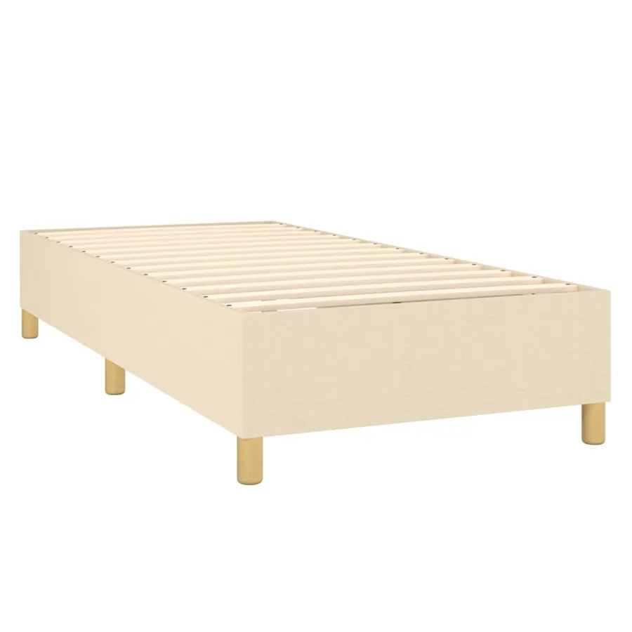 Sommier à lattes de lit matelas et LED Crème 90x190 cm Tissu - 5