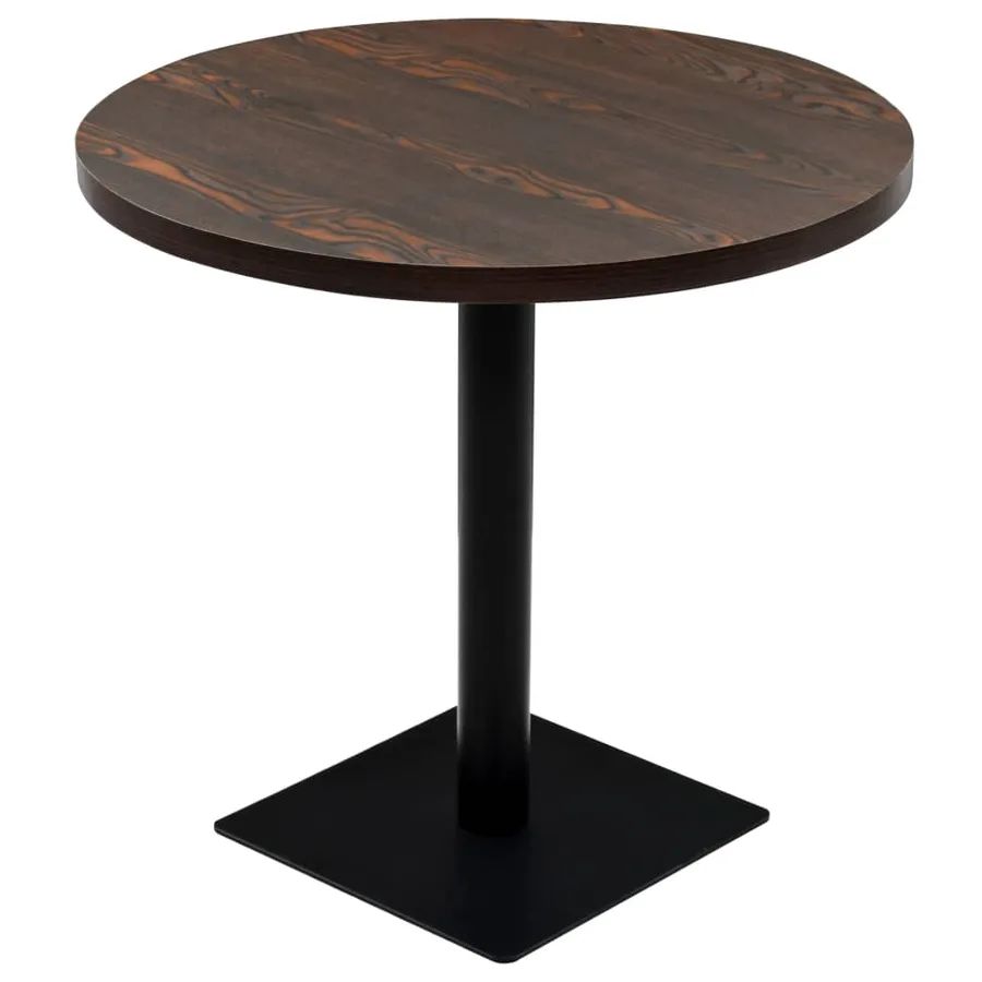 Table de bistro MDF et acier Rond 80 x 75 cm Frêne foncé - 2