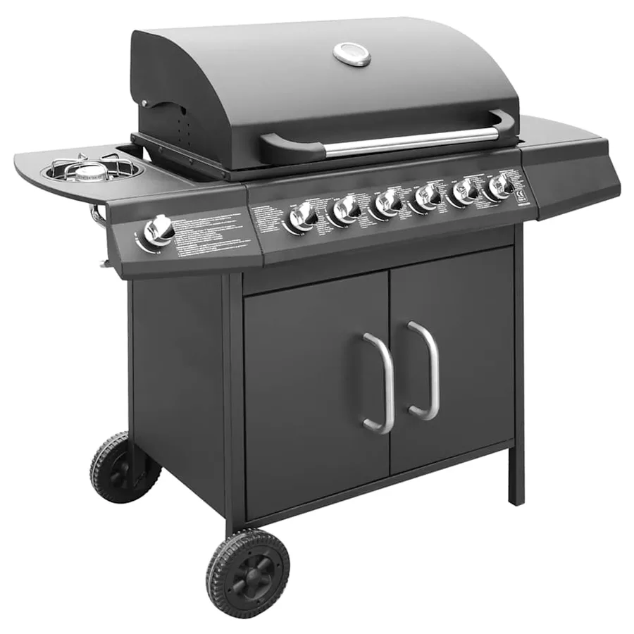 Barbecue à gaz 6 + 1 zone de cuisson Noir - 3