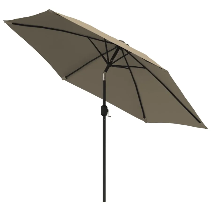 Parasol d'extérieur avec LED et mât en acier 300 cm Taupe - 3