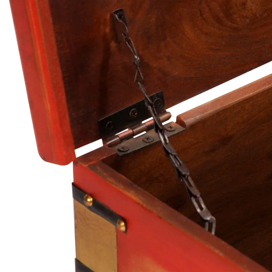 Boîte de rangement Rouge 110x40x40 cm Bois d'acacia massif - 6