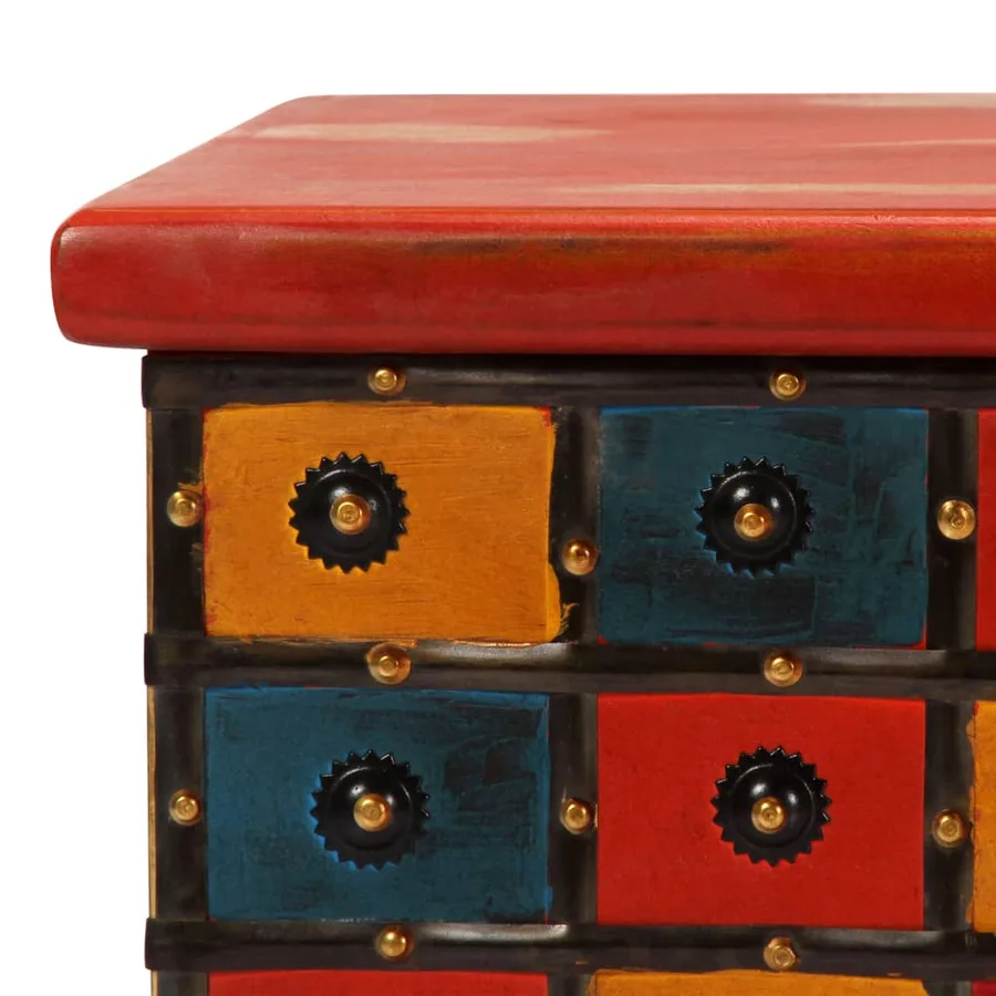 Boîte de rangement Rouge 110x40x40 cm Bois d'acacia massif - 7