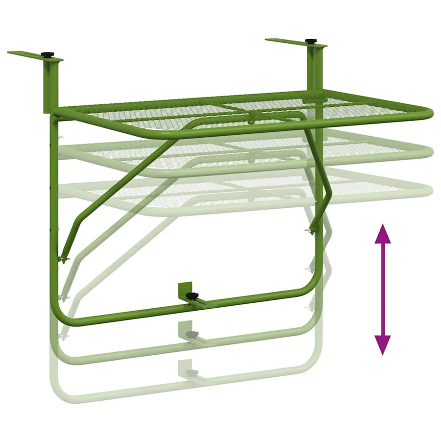 Table de balcon Vert 60x40 cm Acier - 8