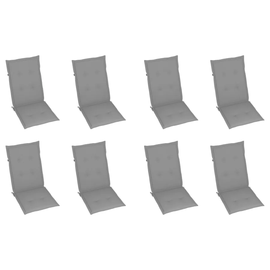 Chaises pliables de jardin avec coussins lot de 8 Bois d'acacia - 6