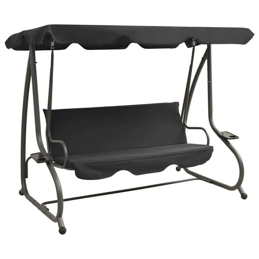 Balancelle d'extérieur avec auvent Anthracite