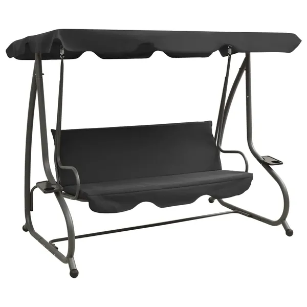 Balancelle d'extérieur avec auvent Anthracite