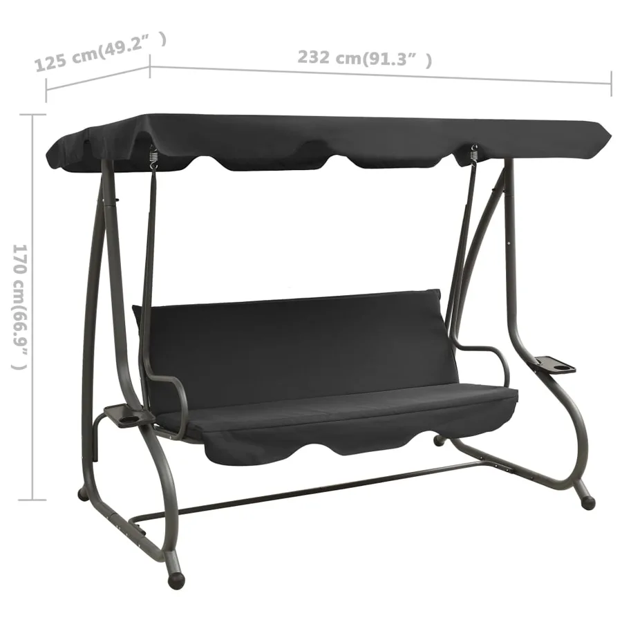Balancelle d'extérieur avec auvent Anthracite - 8