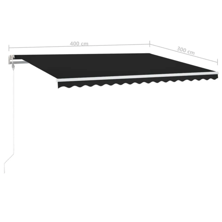 Auvent automatique capteur de vent et LED 400x300 cm Anthracite - 10