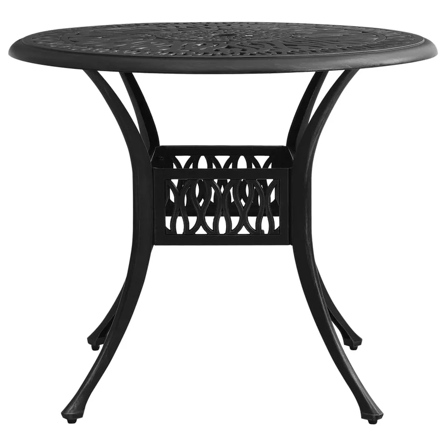 Table de jardin Noir 90x90x74 cm Aluminium coulé - 2
