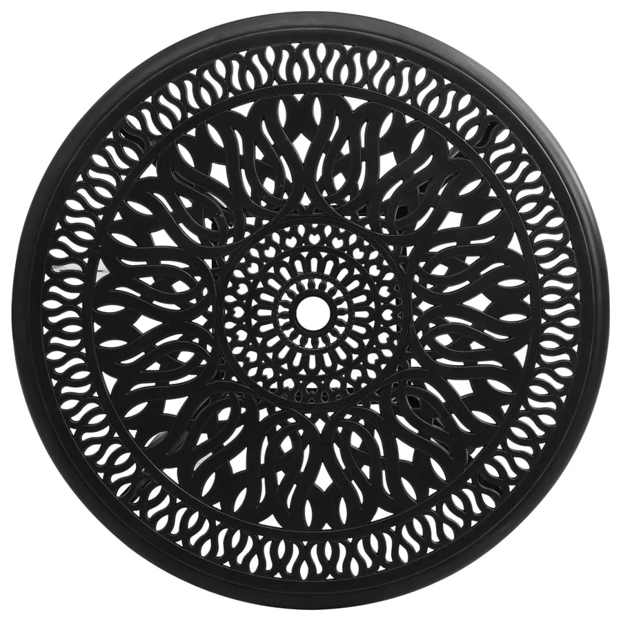 Table de jardin Noir 90x90x74 cm Aluminium coulé - 3