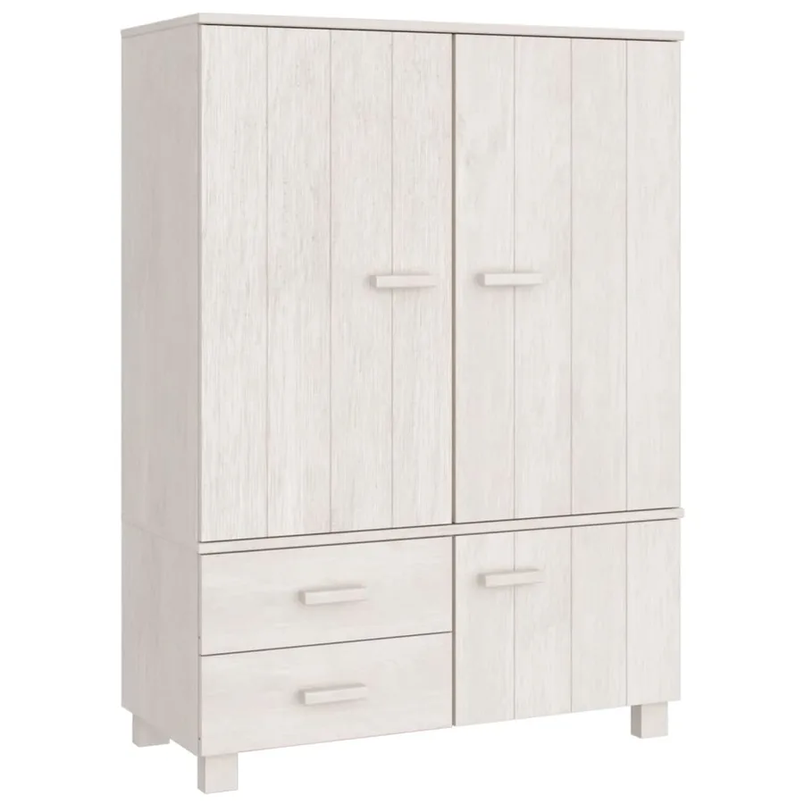 Garde-robe HAMAR Blanc 99x45x137 cm Bois massif de pin - 2