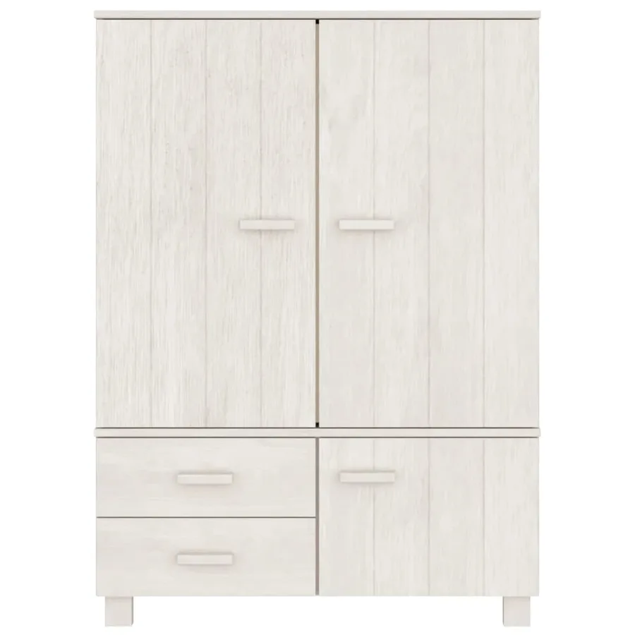 Garde-robe HAMAR Blanc 99x45x137 cm Bois massif de pin - 3