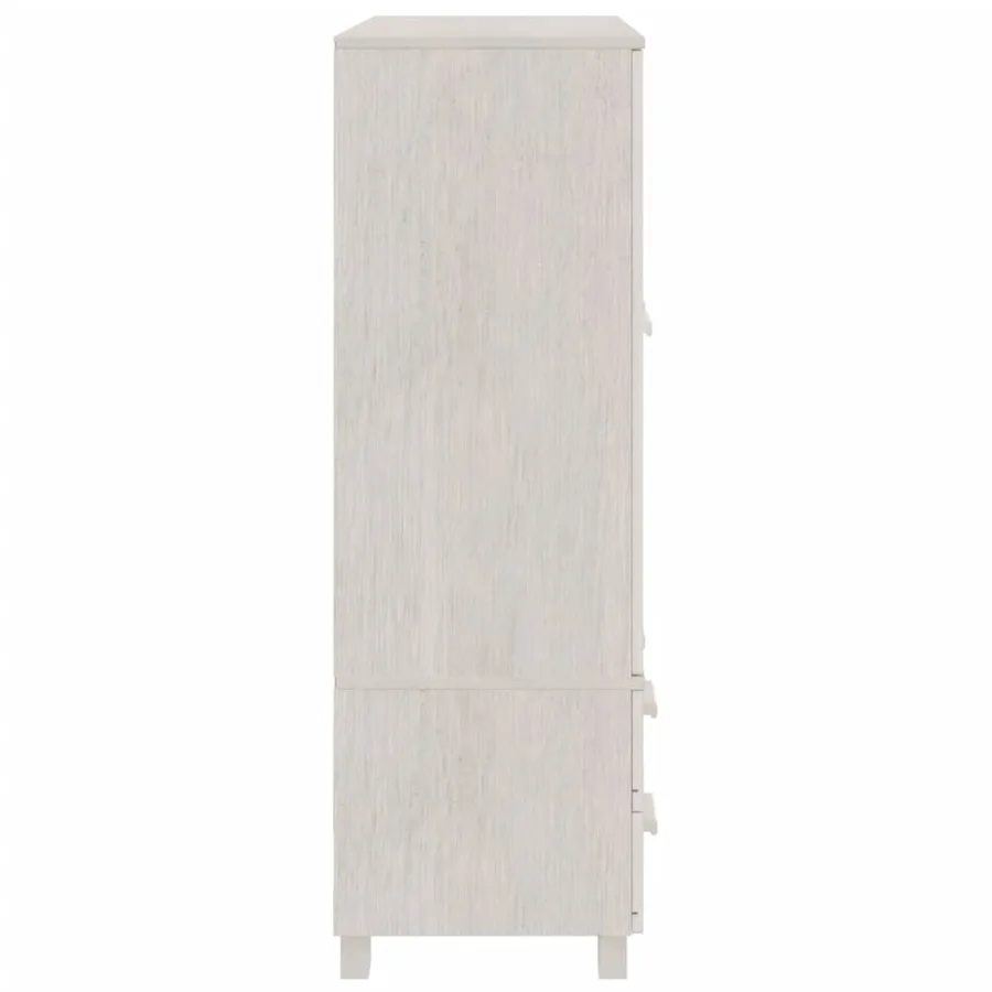 Garde-robe HAMAR Blanc 99x45x137 cm Bois massif de pin - 4