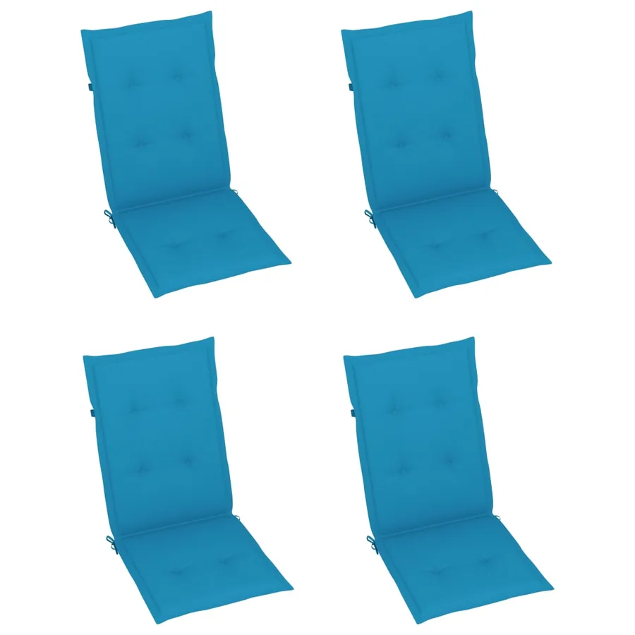 Chaises pliables de jardin lot de 3 avec coussins Bois d'acacia - 6