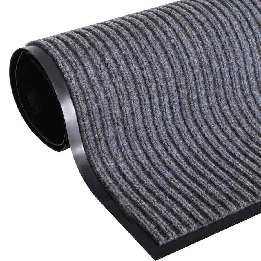 Tapis d'entrée gris 90 x 60 cm PVC - 2