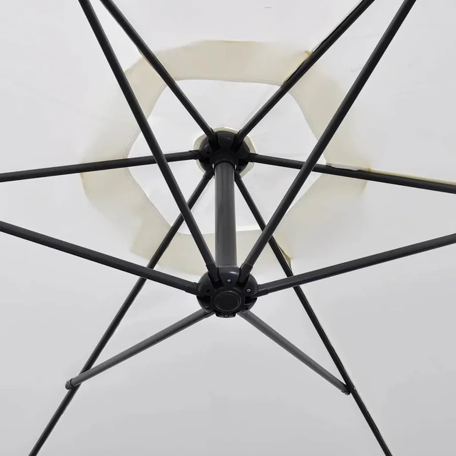 Parasol de jardin en porte-à-faux 3 m blanc sable - 3